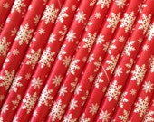 Red Snowflake Christmas Paper Drinking Straws 25 or 50 Il_170x135