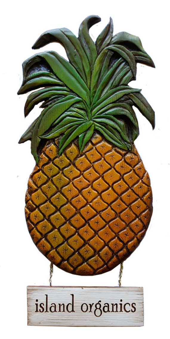 Pineapple Decor Plaque with Personalized Hanging Sign