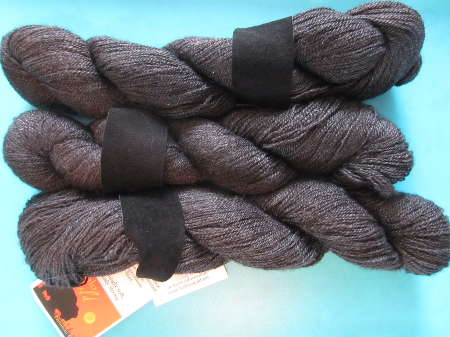 Buffalo Gold Lux Bison lace weight yarn by KnittinginFrance