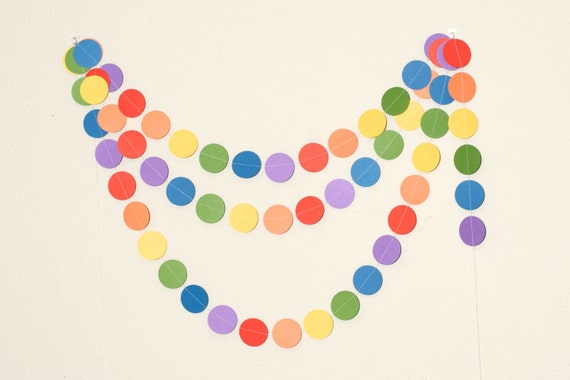 12ft Paper Garland, Baby Shower Decor, Rainbow Baby Shower, Kid's Birthday Party, Girl Baby Shower, Boy Baby Shower Il_570xn