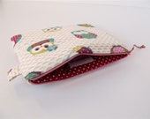 Quirky owl print padded zip kindle case