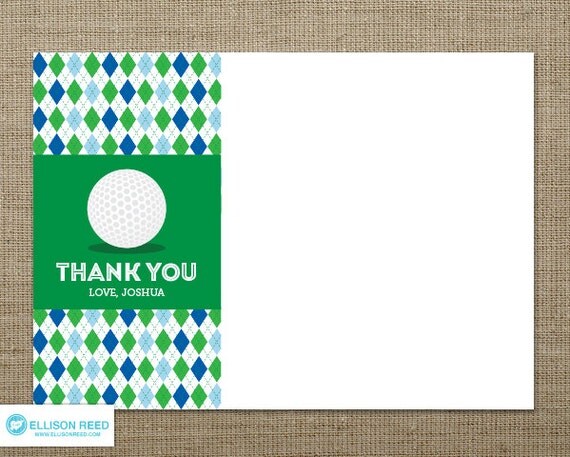 Items Similar To Golf Thank You Note - Golf Birthday - Golf Baby Shower 