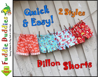 Dillon... Quick and Easy Baby Boy's Shorts Pattern. Baby Shorts Pattern. Infant Pants Pattern, Boy's Sewing Pattern. pdf Sewing Pattern.