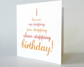 Funny birthday card. Act Your Shoe Size . greeting by YourMumRang