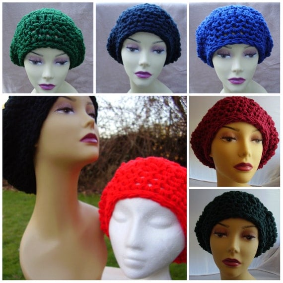Slouchy Beret Choose Your Color 100% Easy Care Acrylic