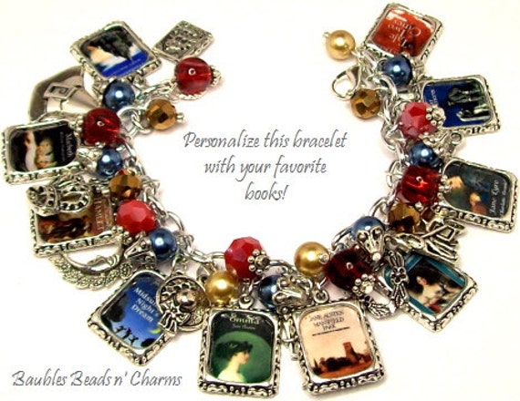 Your Favorite Books Charm Bracelet Jewelry Personalized Book