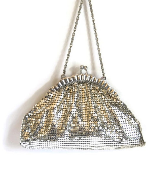 Whiting  Davis Silver Mesh Evening Bag Vintage Bags and Purses Mesh ...