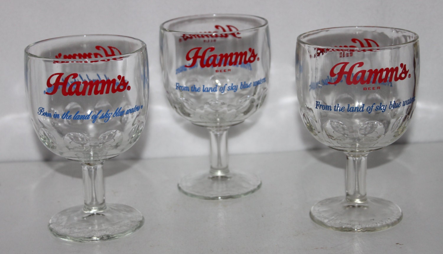 vintage hamms beer glasses