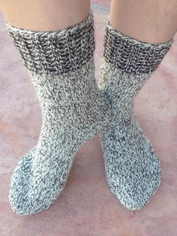 Wool hand knitted socks women size 8-9 boots socks wool