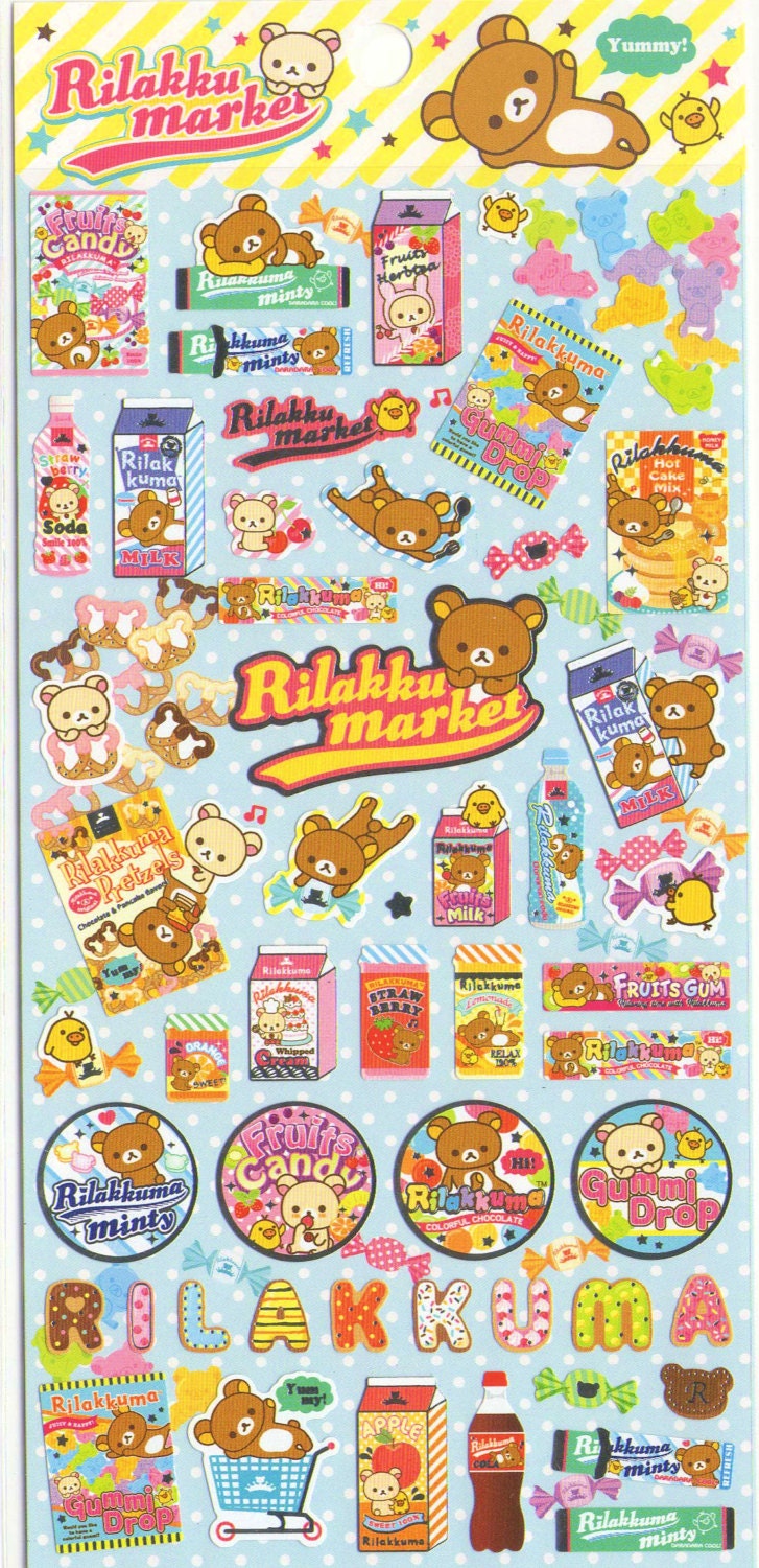 kawaii japan sticker sheet assort rilakkuma rilakkumarket