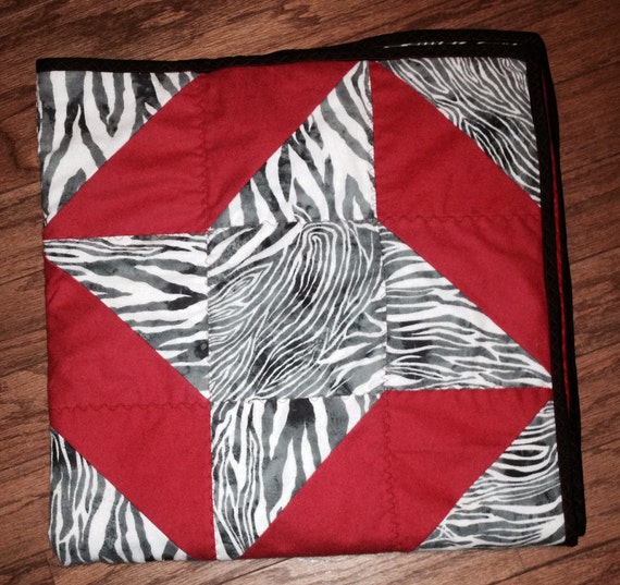 Zebra Ribbon Baby Quilt