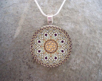 Celtic Jewelry - Glass Pendant Necklace - Celtic Decoration 32