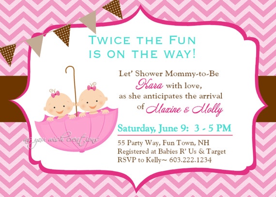 Twin Baby Shower Invitation Wording 4