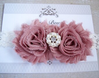 Mauve Headband, Baby Headbands, Baby Girl Headbands, Baby Girl Headbands, Infant Headbands, Baby Bows