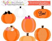 50% OFF - INSTANT DOWNLOAD, decorated pumpkin clipart, patterened pumpkins, for commercial use, personal use, invitations, scrapbooking, pri Il_170x135