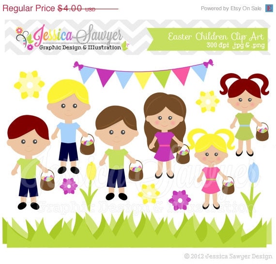 50% OFF - INSTANT DOWNLOAD, easter children clip art, spring kids clipart, girl image, commercial use, for invitation, photoghraphy marketi Il_570xn