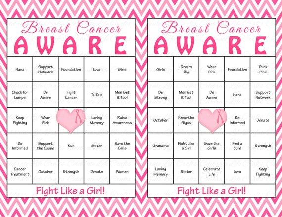 60 breast cancer awareness month bingo cards printable pink