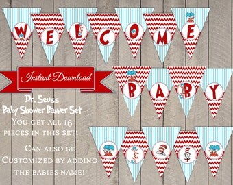 PRINTABLE Dr. Seuss Banner- Baby Banner Set- Pendant Banner Set ...