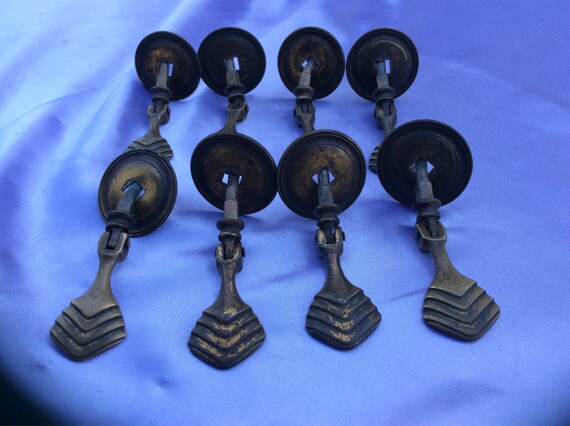 Art Deco Drawer Pulls. Set of 8 matching Authentic Art