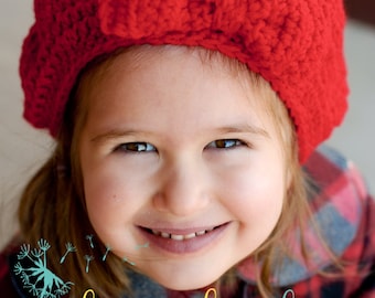 Vintage Inspired Beret Tam with Bow Toddler Infant Teen Adult Hat