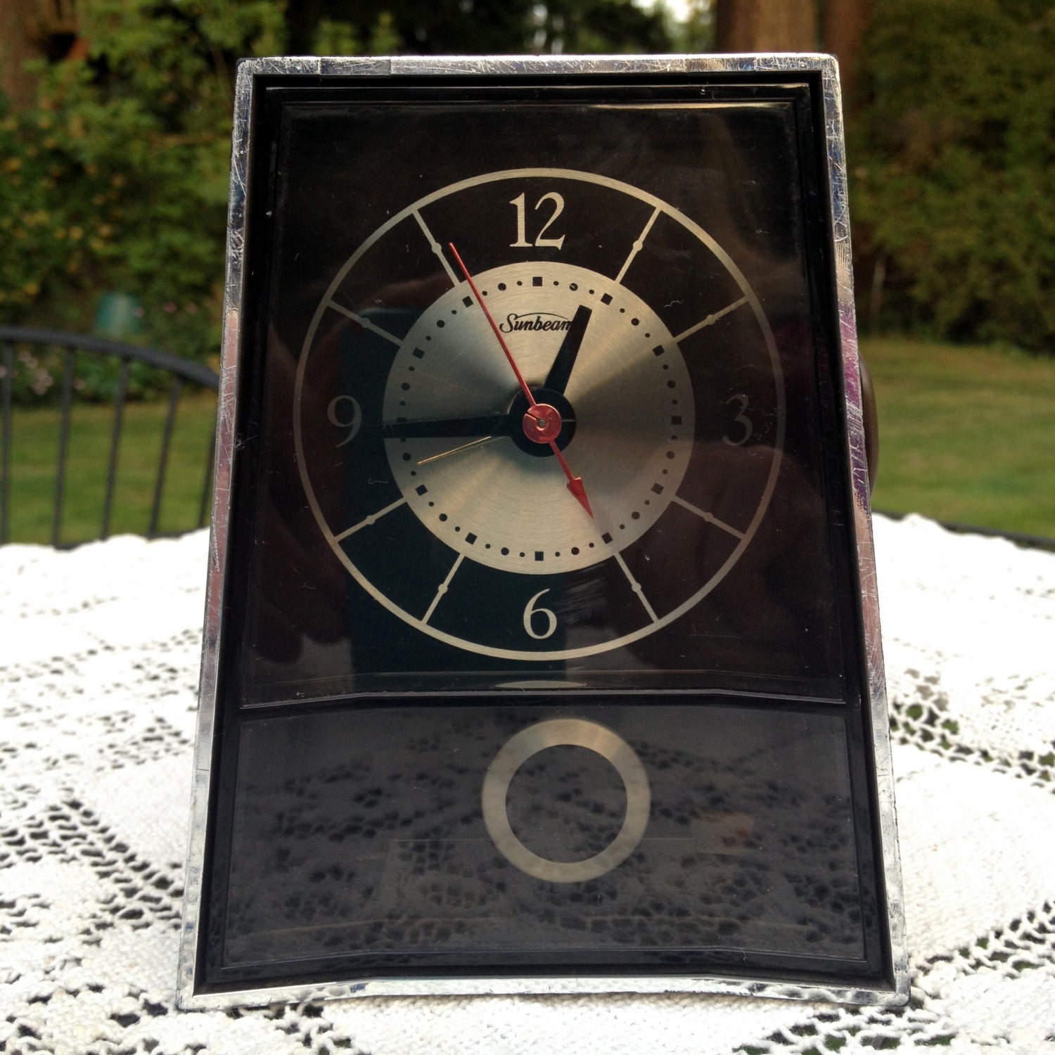 Sunbeam Pendulum Alarm Clock Retro Seventies Works But Noisy