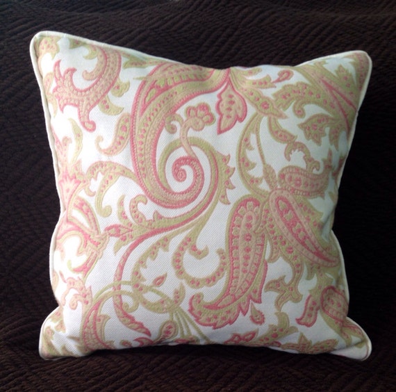 Items similar to Pink Paisley Throw Pillow on Etsy