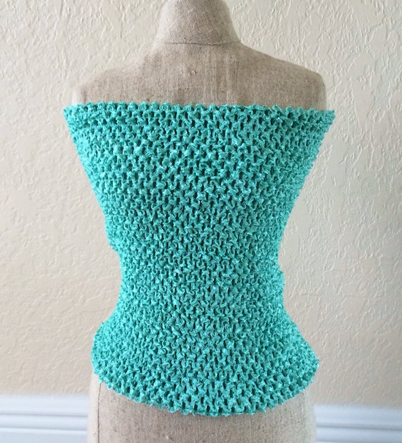Items similar to Teal Lined Crochet Tutu Top, Tutu Top, Elsa Tutu Top