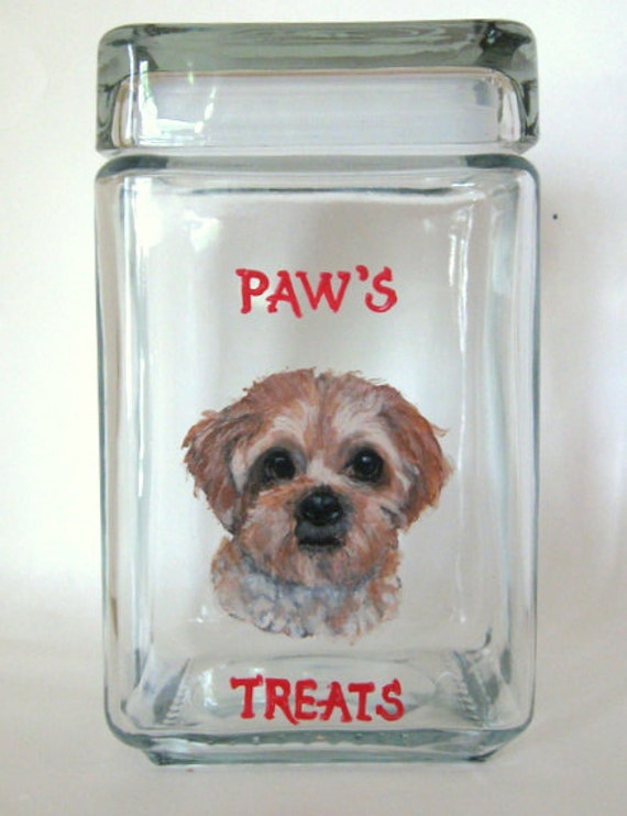 Dog Treat Jar Dog Food Container Dog Biscuit Glass Jar Hand