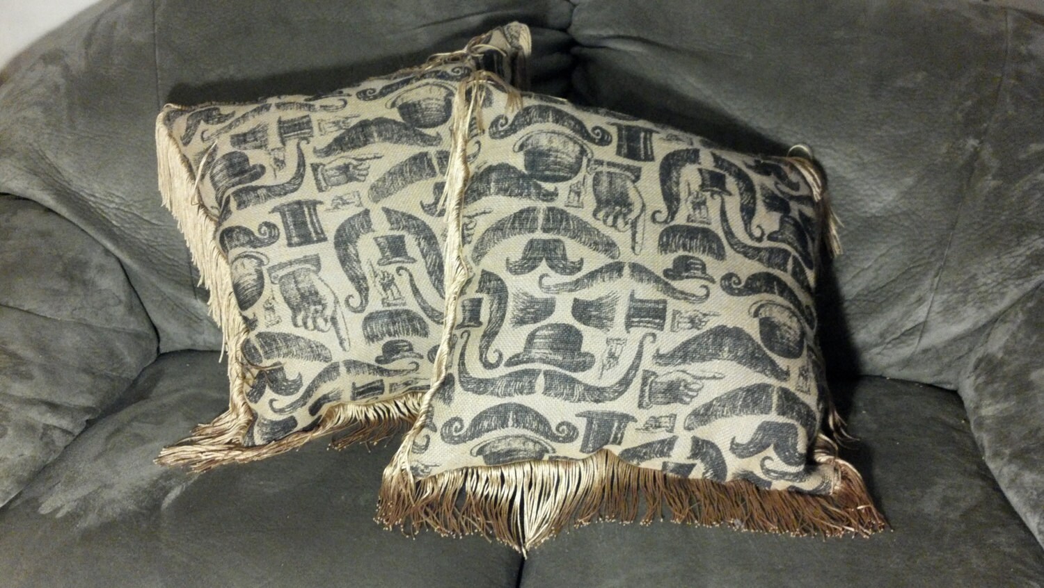 Steampunk Victorian Burlap Throw Pillows: by FancifulFabrications