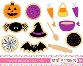 50% OFF - Halloween Cookies Baking Sweets Sugar Cute Clip Art - Commercial Use - Scrapbooking Invitations Cards - Instant Download Il_170x135