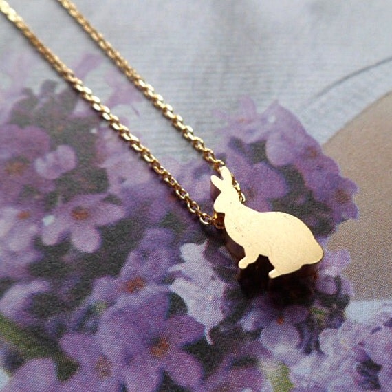 matte gold bunny necklace gold rabbit necklace gold charm