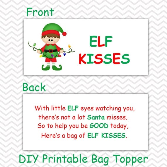 Items similar to Christmas Elf Kisses Boy - Personalized DIY Christmas ...