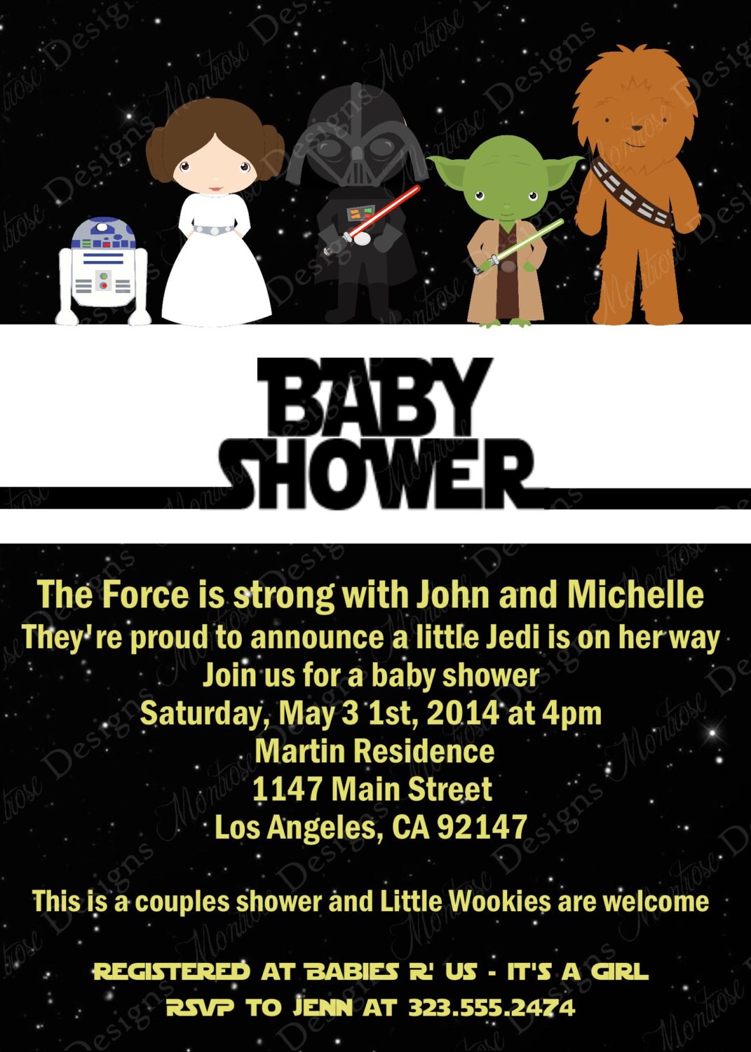 Star Wars Baby Shower Invitation DIGITAL FILE