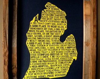 Ann Arbor In A Nutshell - University of Michigan - Word Art Map Print - Unframed