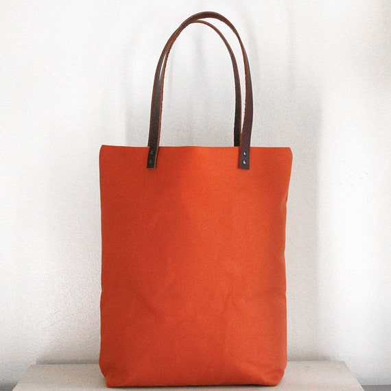 Sienna Canvas Tote Bag with Leather Straps by jennengStudio