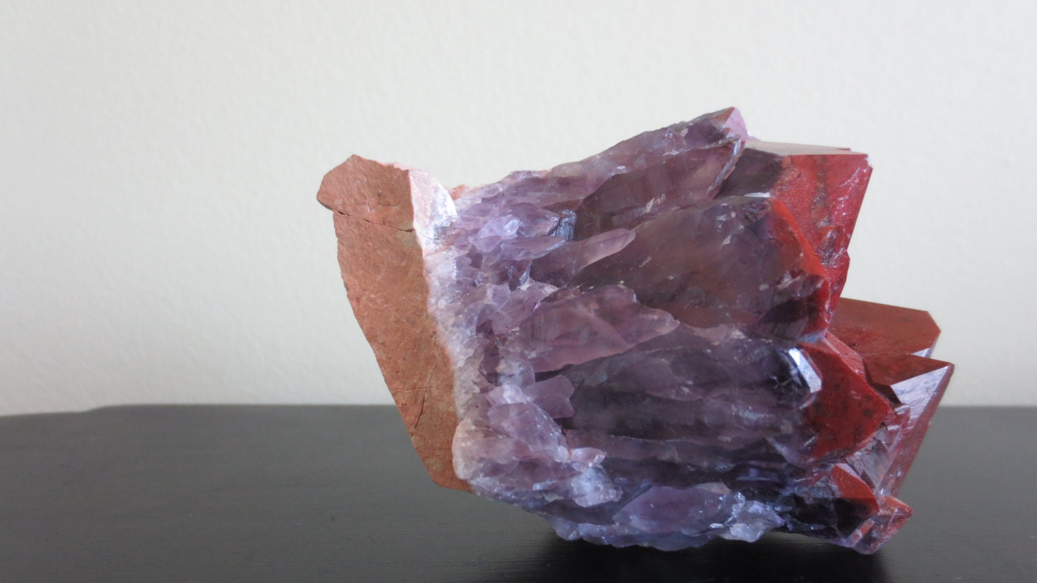 Hematite Red Capped Amethyst Cluster From Thunderbay