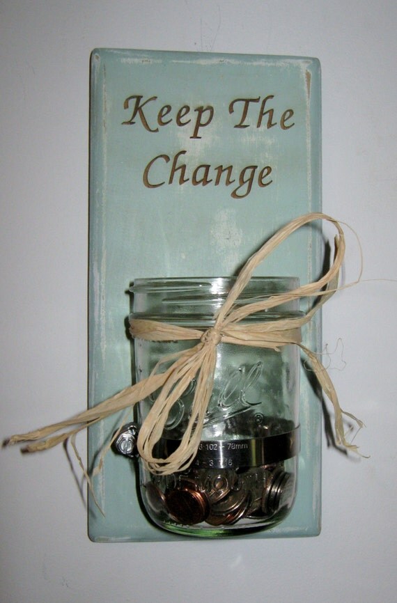 KEEP THE CHANGE Laundry Room Change Jar by