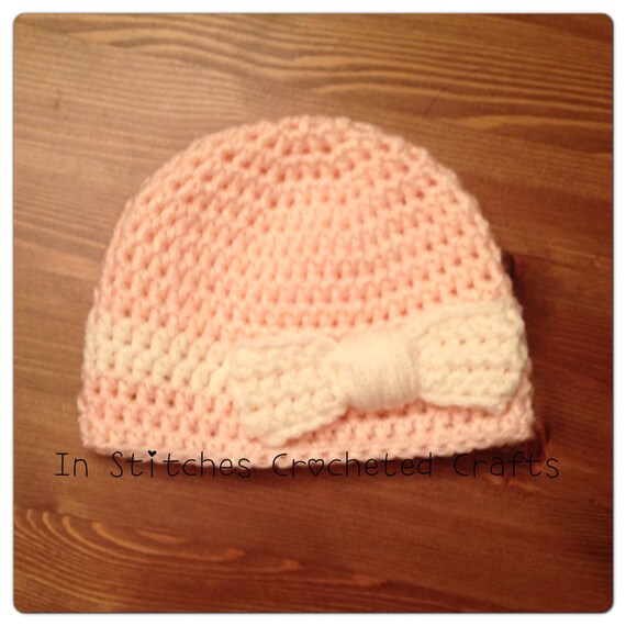Items similar to Crochet Bow Hat on Etsy