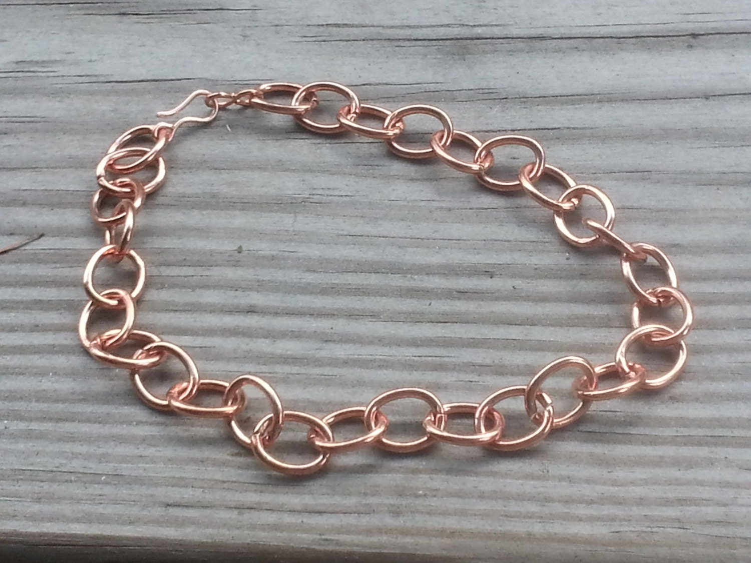 1 Large Copper Bracelet With THick Links by vintagebeadgirl