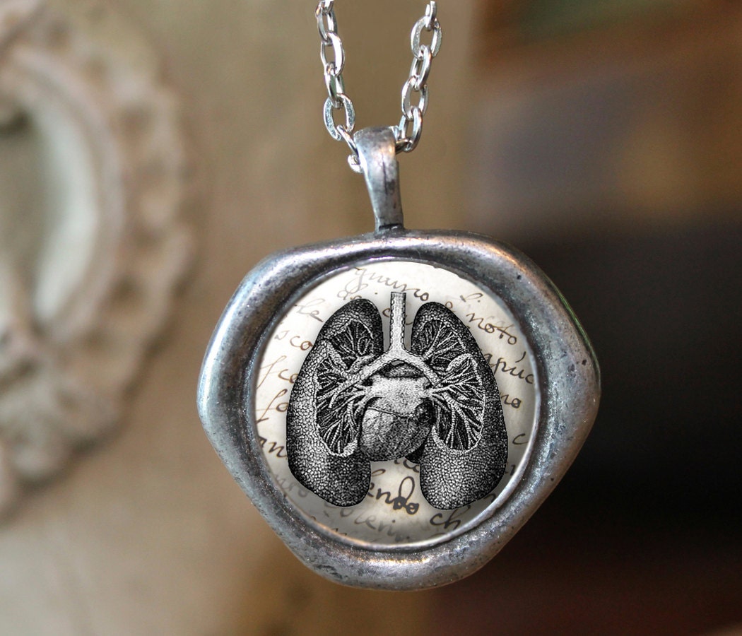 Wax Seal Pendant Lungs Necklace Jewelry Lungs Necklace Gift