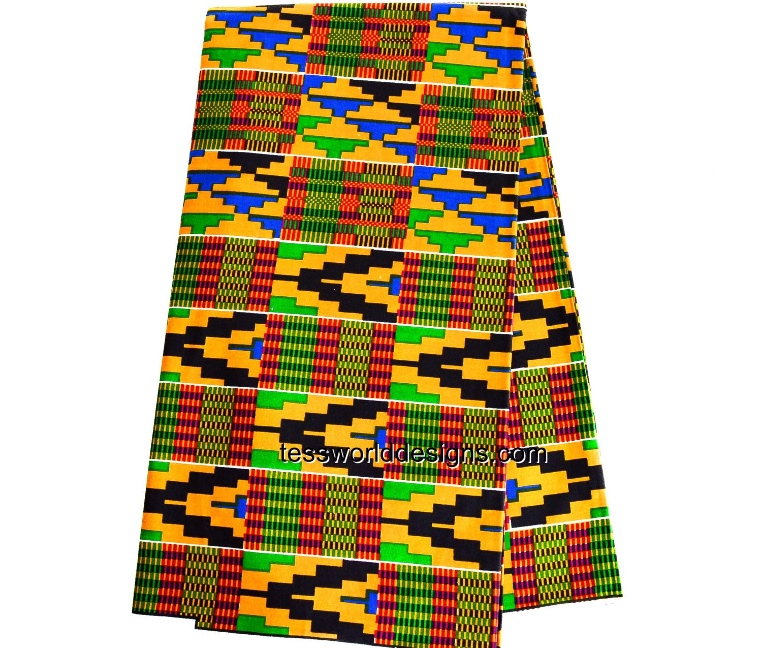 Kente fabric Kente cloth fabric kente print by TessWorldDesigns