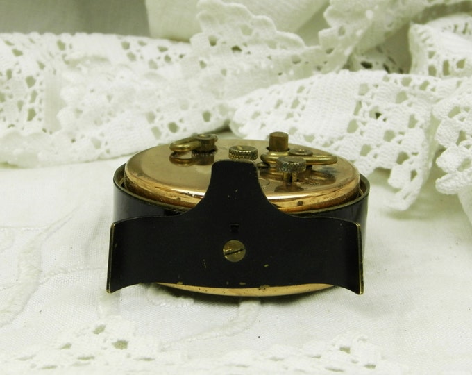 Small Working Vintage 1940s French Black SMI Mechanical Alarm Clock / French Country Decor / French / Art Deco / Wind-up Clock / Retro Home