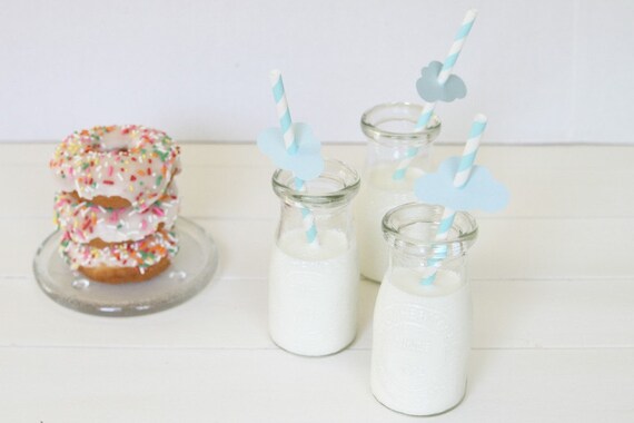 12 Blue Cloud Embellishments | Baby Shower Party | Cloud Straw | Rainy Day Theme | Baby Shower Theme | Rainy Day | Up Up and Away Theme Il_570xn