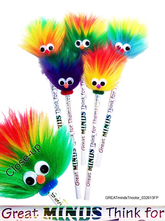 5 Fuzzy Pencils A SMILE with a TWIST GREAT Minds