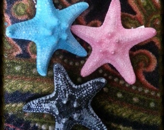 Resin cast starfish hair clip