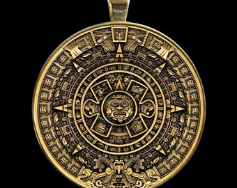 Legendary Aztec Calendar Stone Design Antique by GoodSpiritWolf