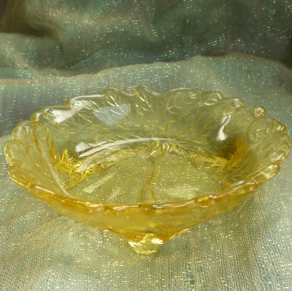 Vintage Yellow Glassware Yellow Glass Tiara Glassware by AbetArt4U
