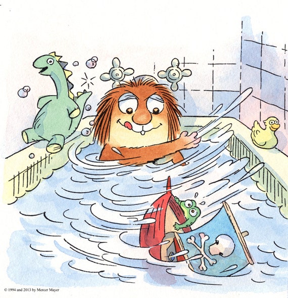 Items Similar To Mercer Mayers Little Critter Just Me In The Tub Signed Giclée Print Jmit0014 9525