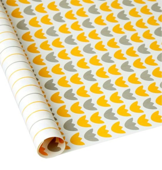 Items similar to Pattern wrapping paper 10 set yellow tulip on Etsy