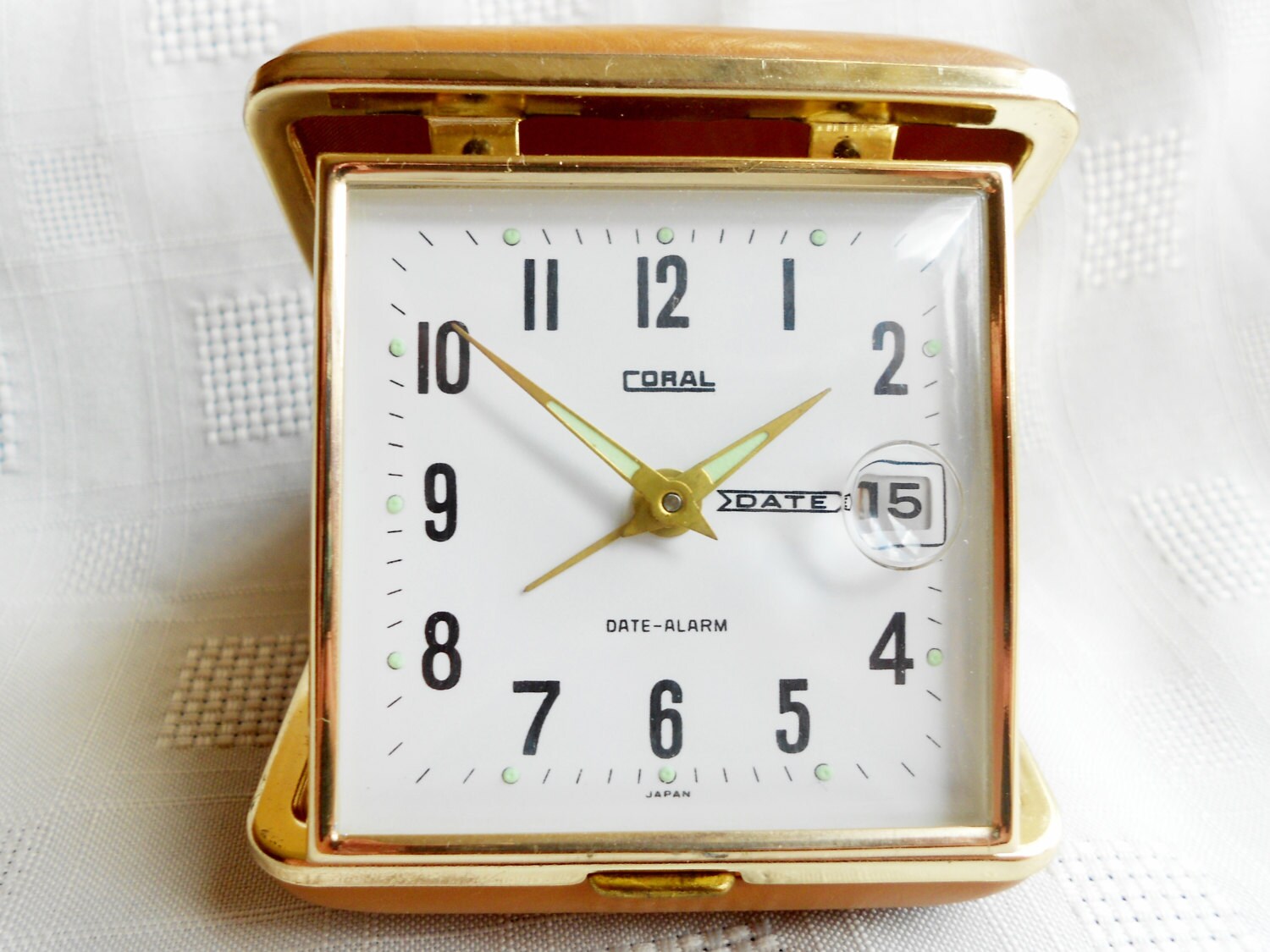 Vintage travel clock Coral Japan